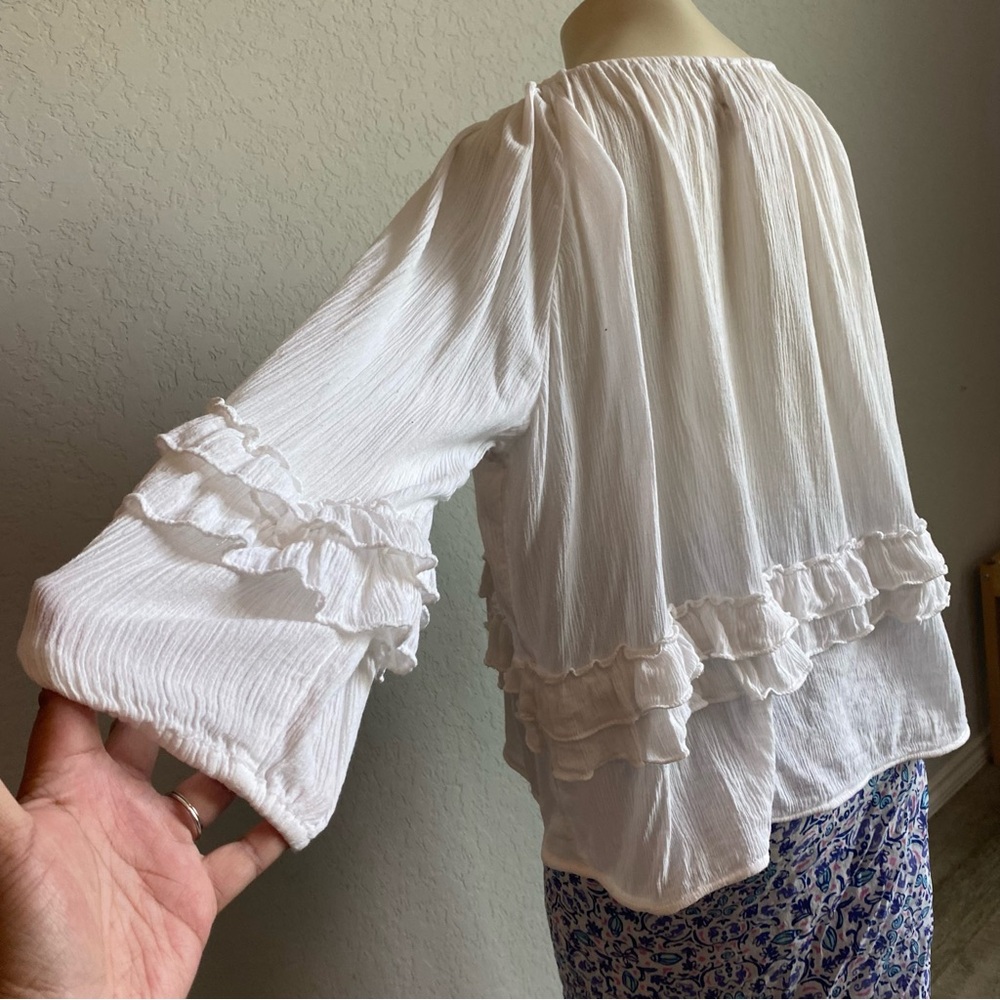 Denim & Supply Ralph Lauren Boho Top women’s size large peasant milkmaid - Picture 5 of 11